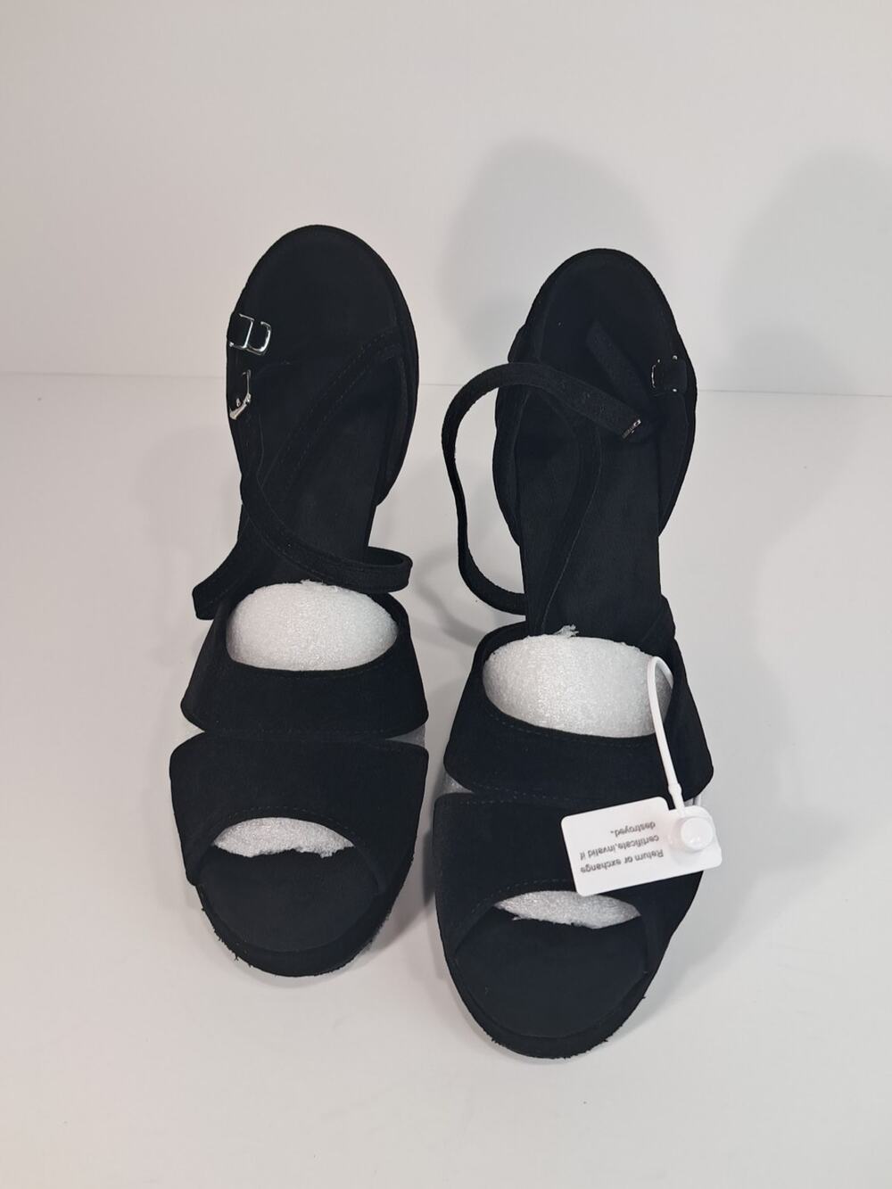 Dance and Sway Heel Suede Ballroom Dance Salsa size 6.5 black NWOT